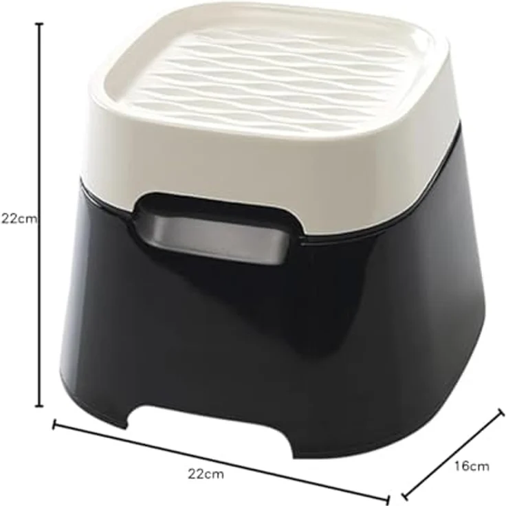 Savic Ergo Cube Wassernapf, 22x22x16 cm, mit gummierter Kante, sort/hvid – Bild 2