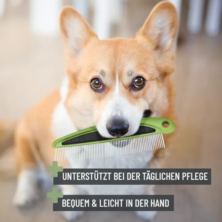 ReaVET 2-in-1 Fellkamm für Hunde & Katzen mit Mittel- bis Langhaar I Doppelkamm, Ideal um Knoten & Verfilzungen zu lösen I Hund, Katze, Hundekamm, Katzenkamm für die tägliche Fellpflege – Bild 3