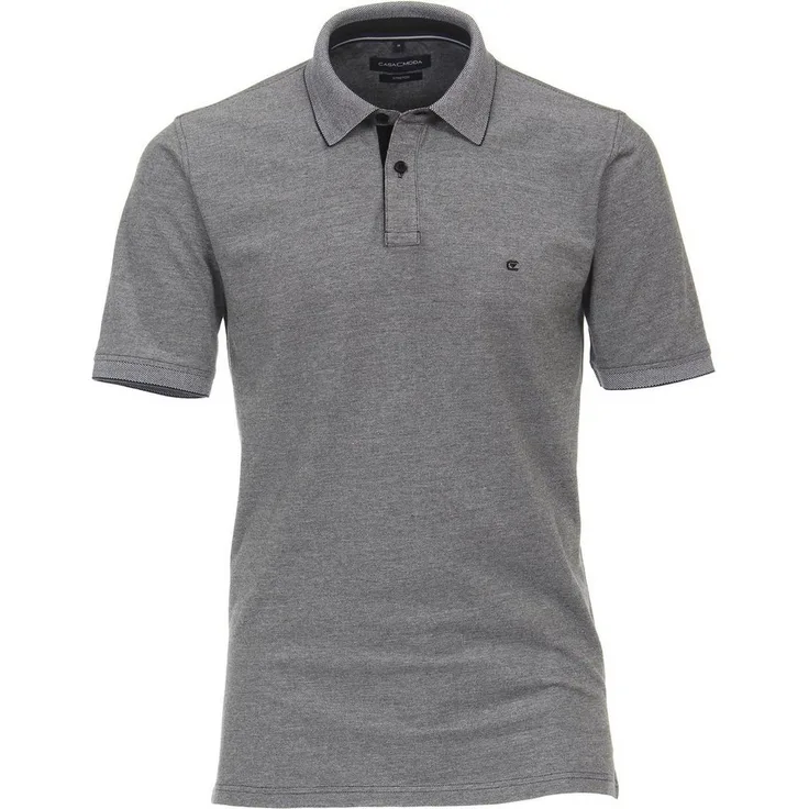 CASAMODA Poloshirt uni, bügelleicht, 95 % Baumwolle, 5 % Elasthan, Kurzarm, weiß