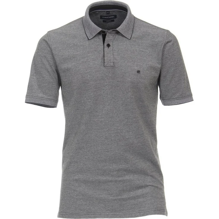CASAMODA Poloshirt uni, bügelleicht, 95 % Baumwolle, 5 % Elasthan, Kurzarm, weiß – Bild 1
