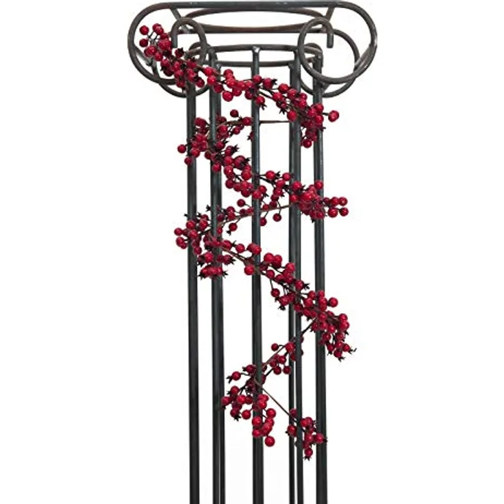 Europalms Beerengirlande, Kunstpflanze mit roten Beeren, 180 cm für Herbst- und Winterdekoration