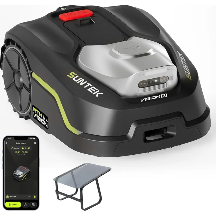 Suntek SRM3050 RTK+Vision+TOF Mähroboter, kabellos mit App-Steuerung, Multizonen, Hinderniserkennung für 500-750 m², wetterfest