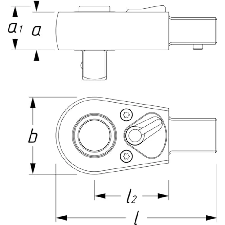HAZET Umschaltknarre mit Gelenk 1/2 Zoll 916GK, Vierkant 12,5 mm, 32 Zähne, kurze Ausführung, 270 mm, für Zweirad, PKW und NKW – Bild 2