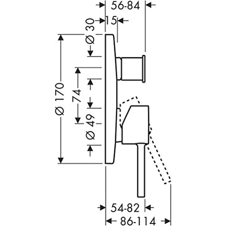 AXOR 10416000 Starck Unterputz Wannenarmatur, Chrom, für 2 Funktionen – Bild 3