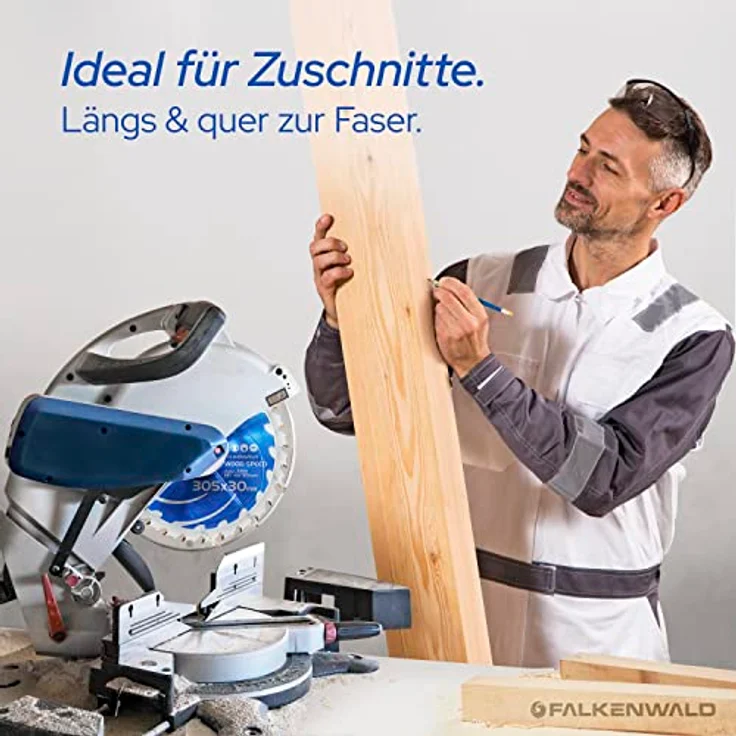 FALKENWALD® Sägeblatt 305x30 für Holz Kappsäge, kompatibel mit Bosch GCM 12 GDL, 28 Hartmetallzähne für schnelle Schnitte, ideal für Hart- und Weichholz – Bild 3