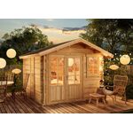 Alpholz Gartenhaus Palermo, BxT: 331x331 cm, 28 mm Wandstärke, Naturbelassen - Preisvergleich