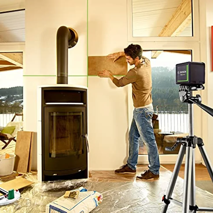 Bosch Kreuzlinienlaser Quigo green (2x Batterien, grüne Laserdiode, Arbeitsbereich: 12 Meter, im Karton, Grün Laser) – Bild 5