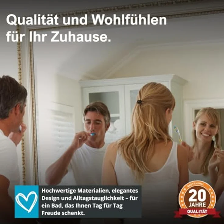 Aqua Bagno Loft Air 100 Doppelwaschbecken 100cm weiß eckig Wandmontage Aufsatzwaschtisch – Bild 9