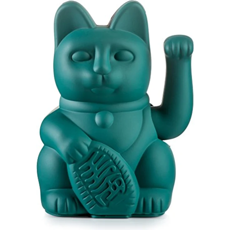 Donkey Products - Lucky Cat Green - grüne Winkekatze | Japanische Deko-Katze in stylischem matt-Farbton 15cm groß – Bild 1