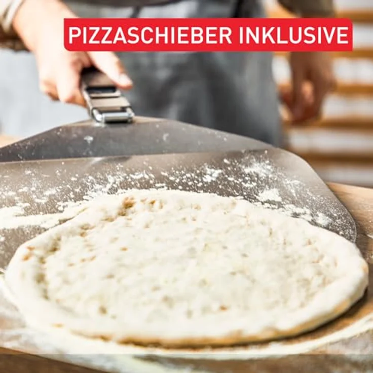 Tefal Pizzaofen JM4130 Pizza Pronto, Gas-Pizzaofen mit drehendem Pizzastein und Pizzaschaufel, Edelstahl-Finish – Bild 6