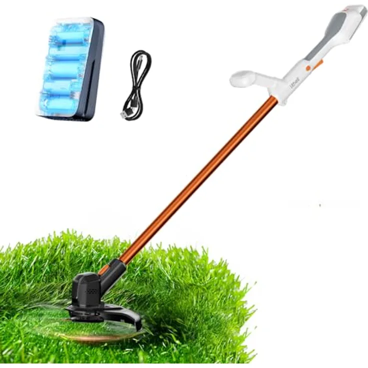 Litheli U20 Akku-Rasentrimmer HANDY+, 20 V, 2 Ah, Li-Ionen, 2-in-1 Funktion mit 25 cm Schnittbreite, USB-C Akku Powerbank