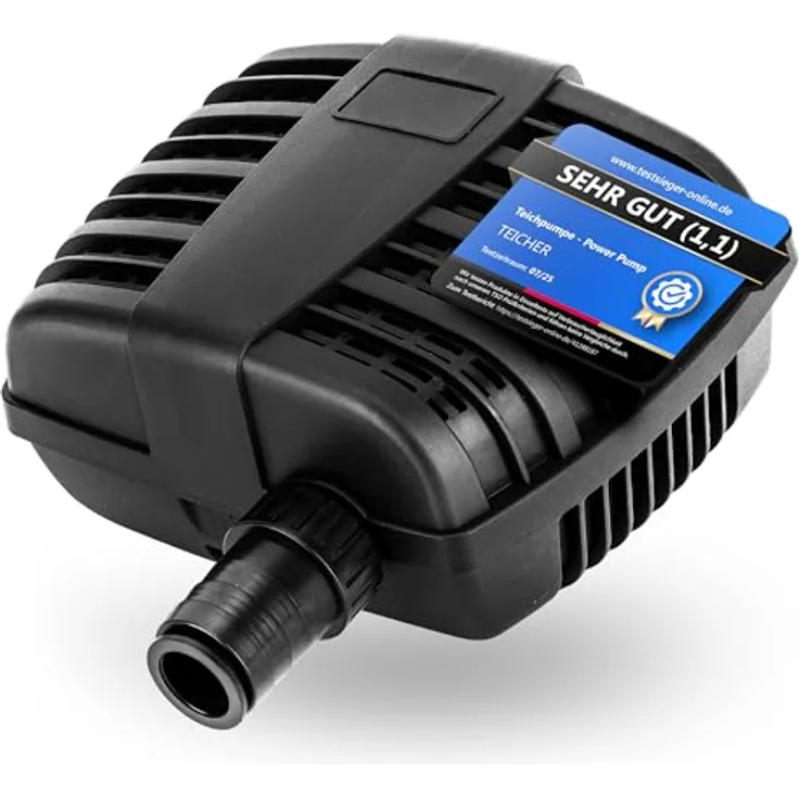 TEICHER Teicher Filterpumpe PP-3000H, 55W, 3000 l/h, energieeffiziente Bachlaufpumpe mit IPX8 Norm für Gartenteiche und Wasserfälle