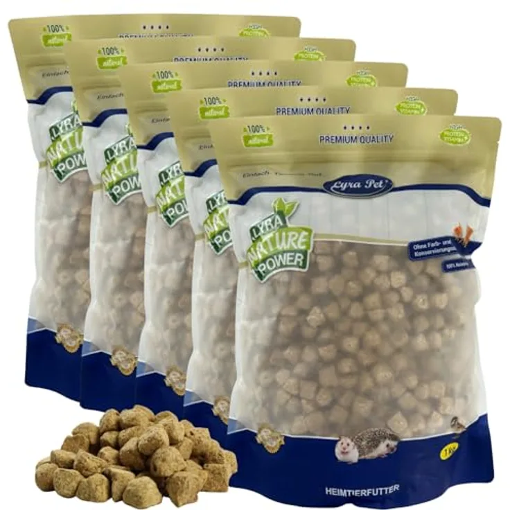 Lyra Pet® 5 kg Artemia Würfel, gefriergetrocknetes Futter, 52% Rohprotein, natürliche Nahrung für Zierfische & Reptilien