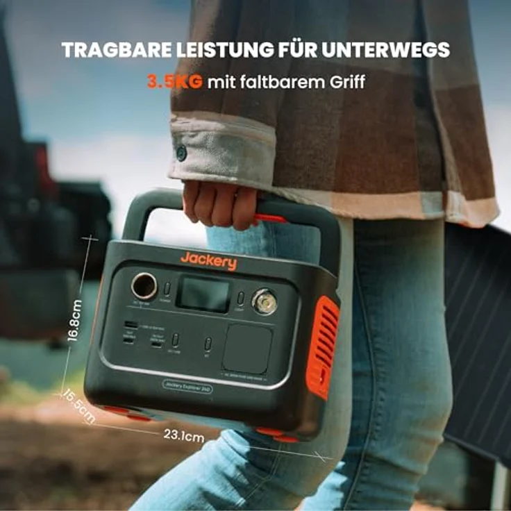 Jackery Explorer 240, Power Station mit 256 Wh, 3.60 kg, Bluetooth & WiFi, mobiler Stromspeicher – Bild 2