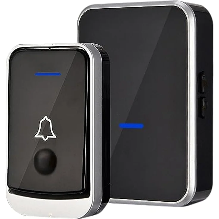 Retoo Türklingel Kabellose Funkklingel 4 Lautstärkestufen Aussen Wasserdicht Tragbares Türglocken 38 Melodien 1 Klingeltaster 1 Empfänger Schwarz – Bild 1