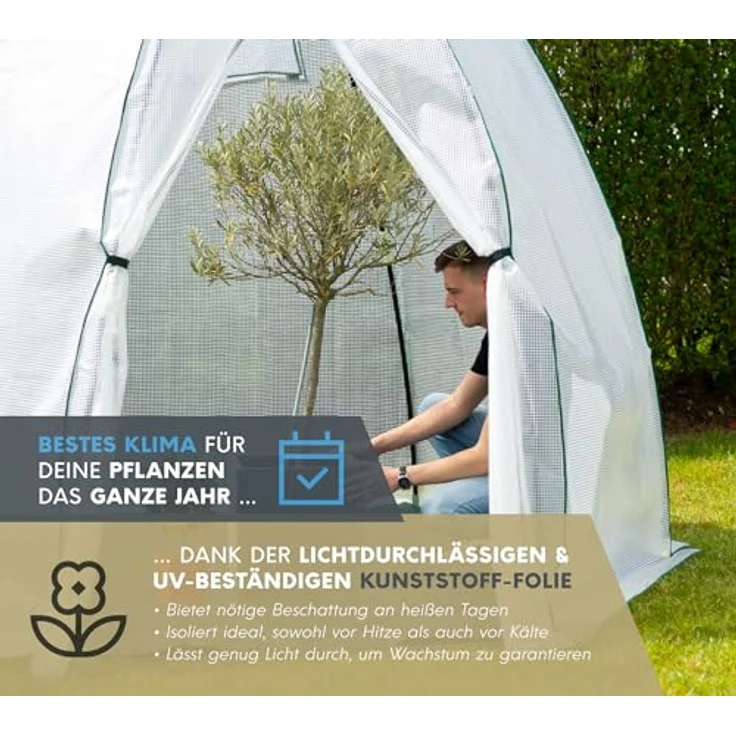WESTMANN Überwinterungszelt Avocado | 250x250x250 cm | Pflanzenschutz & Foliengewächshaus zum Überwintern von Pflanzen – Bild 4