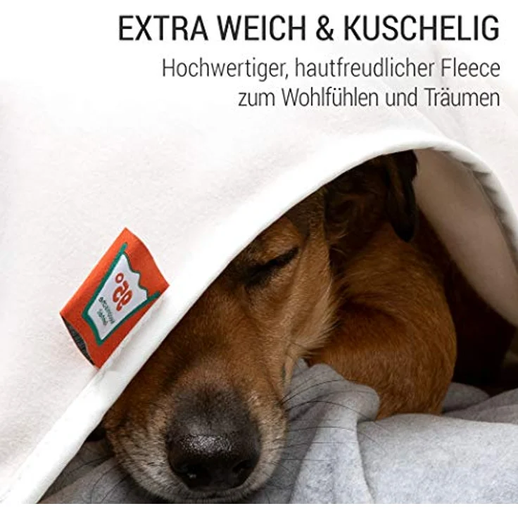Doctor Bark | kuschelige Hundedecke waschbar bis 95°C, hygienische, weiche Fleecedecke für Sofa und Hundebett, Flauschige Haustierdecke - Made in Germany (M - 100x70 cm/Hellgrau) – Bild 3