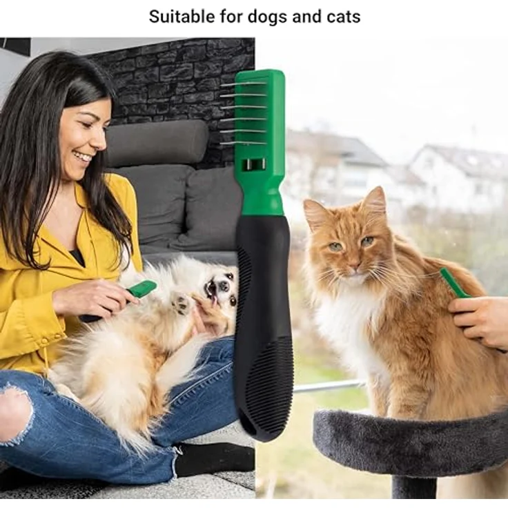 FinoPet Entfilzungsbürste, Entfilzungsmesser, Entfilzungskamm für Hunde und Katzen, Hundebürste/Katzenbürste auch als Filzbürste für Hund und Katze, Entfilzer für Knoten, Verfilzungen und Unterwolle – Bild 2