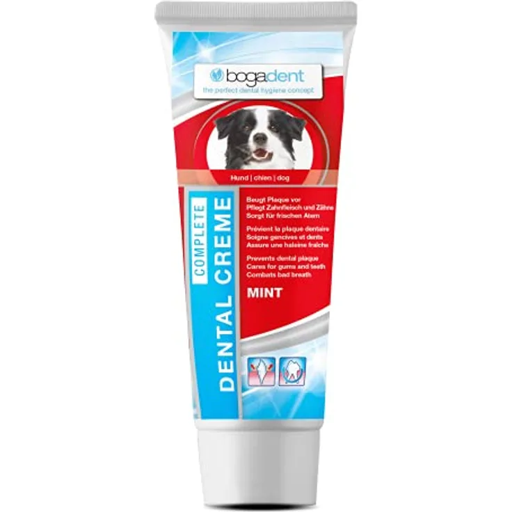 Bogadent Dental Creme Complete - Hundezahnpasta gegen Zahnstein - Hunde Zahncreme ohne Fluorid & Xylit - Hunde Zahnpasta mit zuckerspaltendem Enzym - 75ml