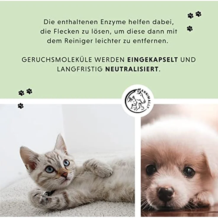 Annimally Enzymreiniger Spray 750ml gegen Katzenurin & Hundeurin XXL Packung - Tier Geruchsentferner gegen Urin Geruch - Enzym Flecken- und Geruchsentferner – Bild 5