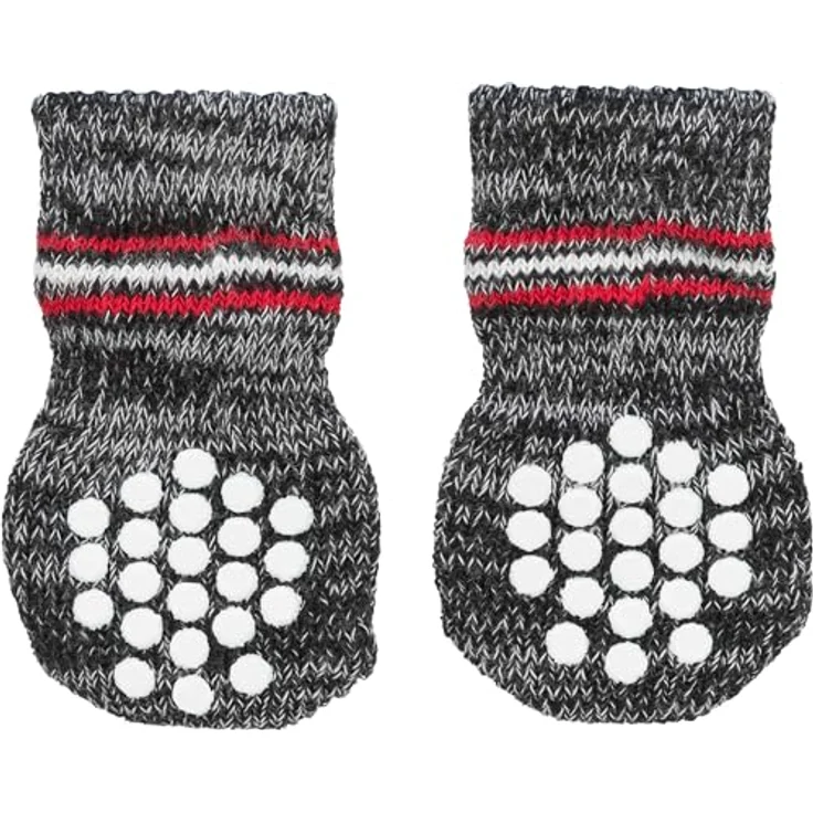 Trixie Hundesocken Anti-Rutsch 2 Stück grau XS-S – Bild 2