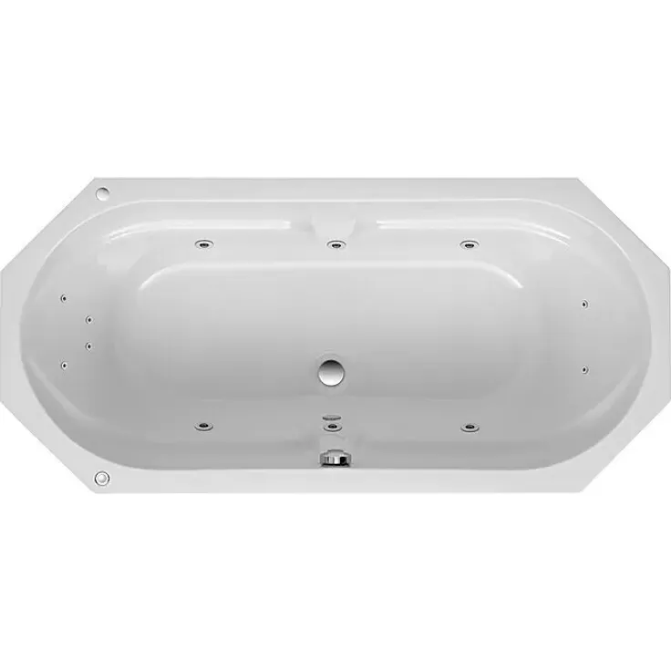 Ottofond Whirlpool Dakar Komfort, 170 x 75 cm, Sanitäracryl, Weiß, mit Hydra-Jet-Massagesystem und pneumatischer Steuerung