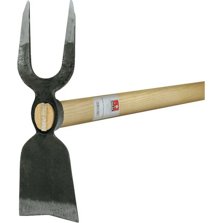 IDEALSPATEN Gartenhacke, Häulein Breitblatt 2 Spezialstahl Zinken Stiel 135 cm, Handgeschmiedet, mit Eschenstiel