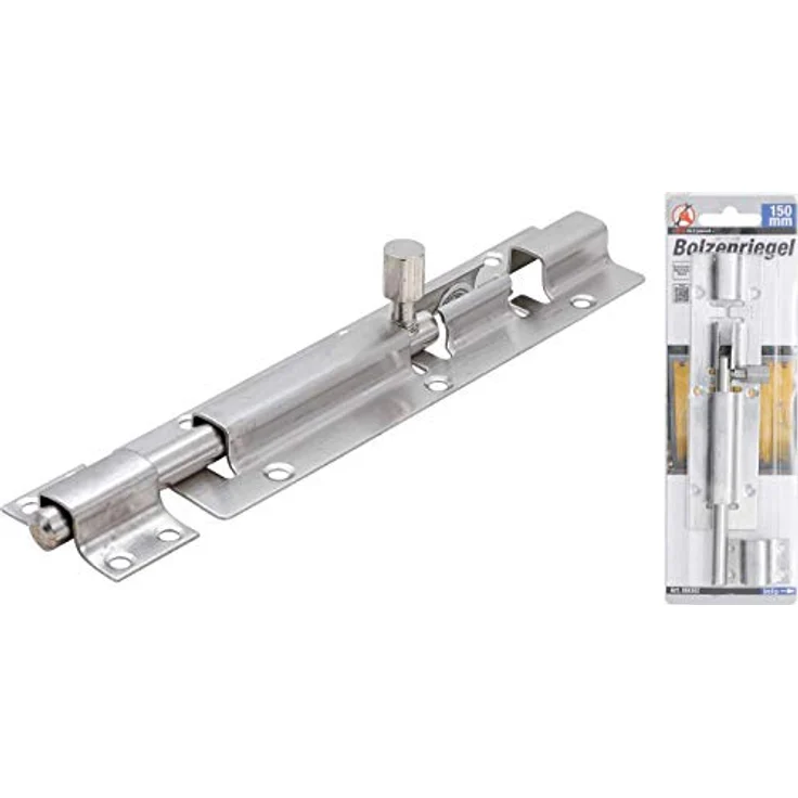 BGS Do it yourself Bolzenriegel aus Edelstahl, 150 mm mit versenkbaren Schraubenlöchern und seitlicher Verriegelung – Bild 4