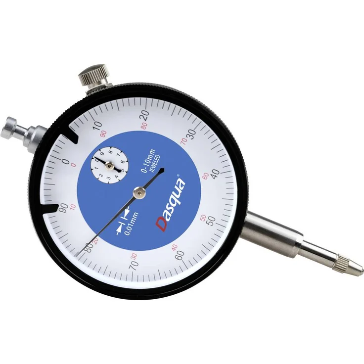 Dasqua 5111-1005 Messuhr, präzise Zeigeranzeige mit 10mm Kontrollmaß und 0.01mm Ablesung
