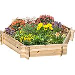 Outsunny Hochbeet sechseckig DIY Pflanzkübel Pflanzkasten aus Holz für Garten Balkon Natur 100 x 92 x 16 cm