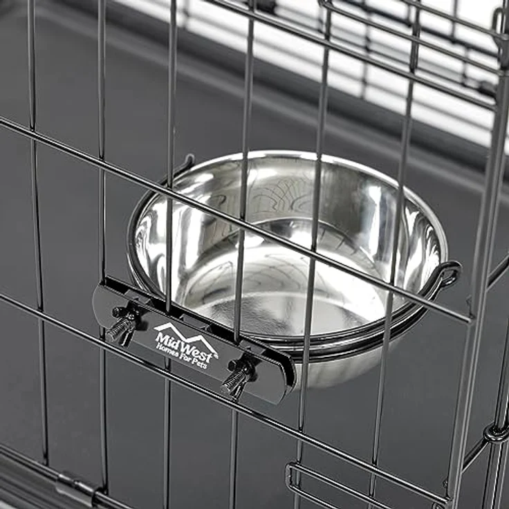 MidWest Homes for Pets Snap'y Fit Futternapf, Edelstahl, Haustierschüssel, 1,9 l, für Hunde und Katzen (42), silberfarben – Bild 3