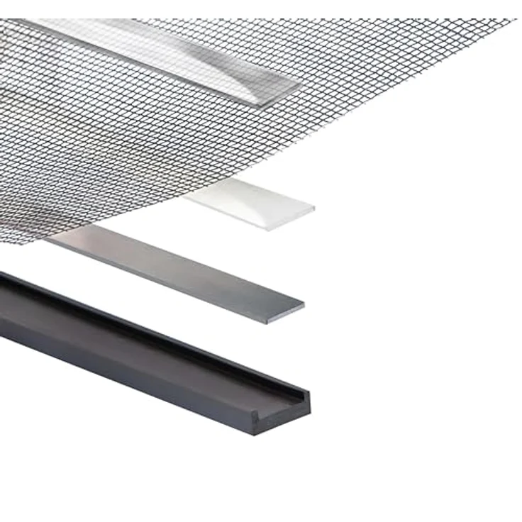 hecht international Magnet Fliegengitter Fensterbausatz 130x150cm, kürzbar, schwarz mit anthrazit Fiberglasgewebe, einfache Montage ohne Bohren – Bild 2