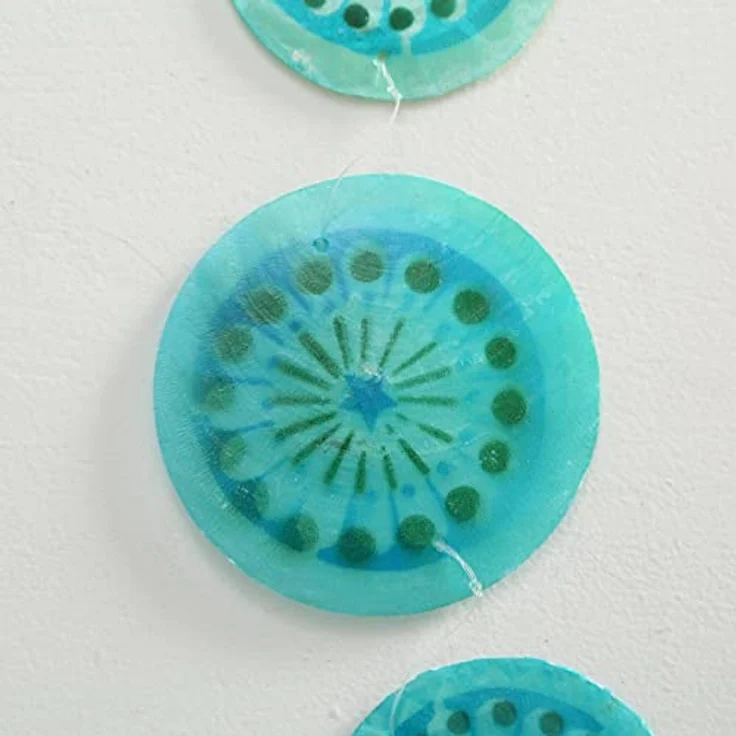BOLTZE GRUPPE GmbH Capiz Decorative Garland Mobile Shell Wind Chime Muschelgirlande Dekoperlmutt 2 Designs Price/Blue/Green – Bild 3
