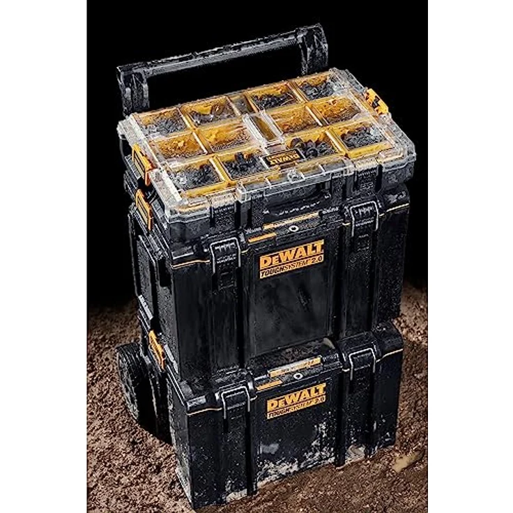 DeWALT Tough System 2.0 Box DWST83394-1, Organizer mit 9 l Volumen und IP65 Schutzart, transparent – Bild 6