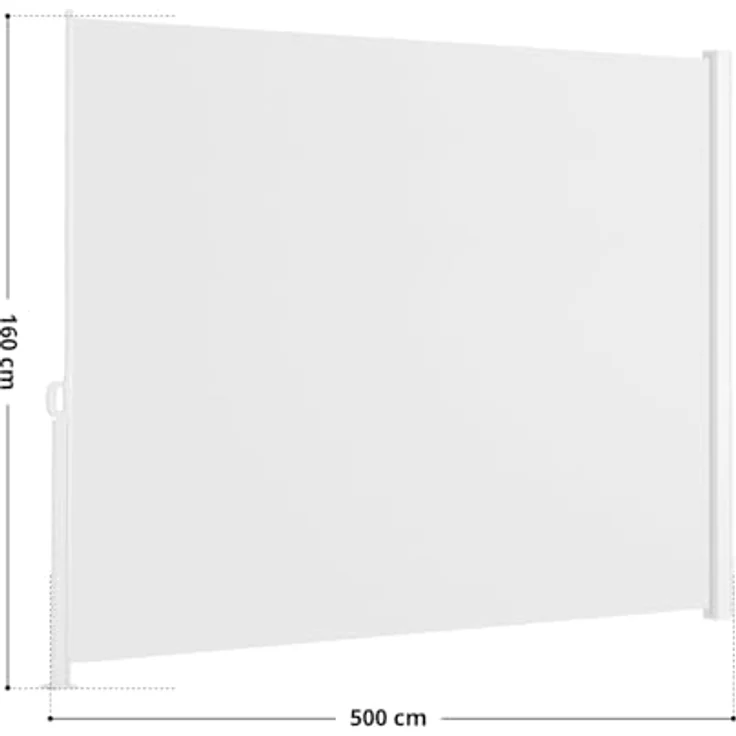SVITA Seitenmarkise 500x160 cm, ausziehbar, Sichtschutz und UV50+ Sonnenschutz, Dunkelgrau – Bild 9