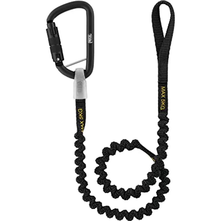 Petzl TOOLEASH Elastische Absturzsicherungsleine, längenverstellbar bis 120 cm, robuste Werkzeugbefestigung bis 5 kg – Bild 1