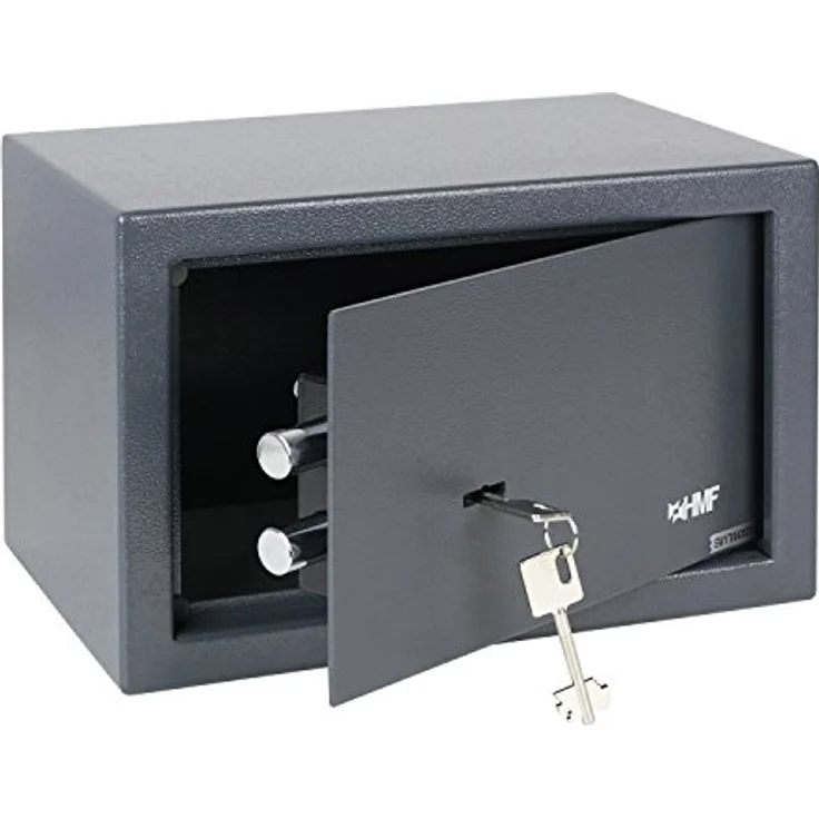 HMF 49200-11 Möbeltresor Doppelbartschloss, 31,0 x 20,0 x 20,0 cm, anthrazit – Bild 1