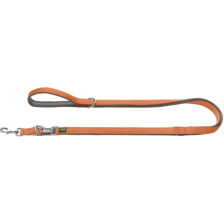 Hunter Tierbedarf Hundeleine Verstellbare Führleine Neopren kupfer/grau, 3-fach verstellbar mit weicher Neoprenrückseite