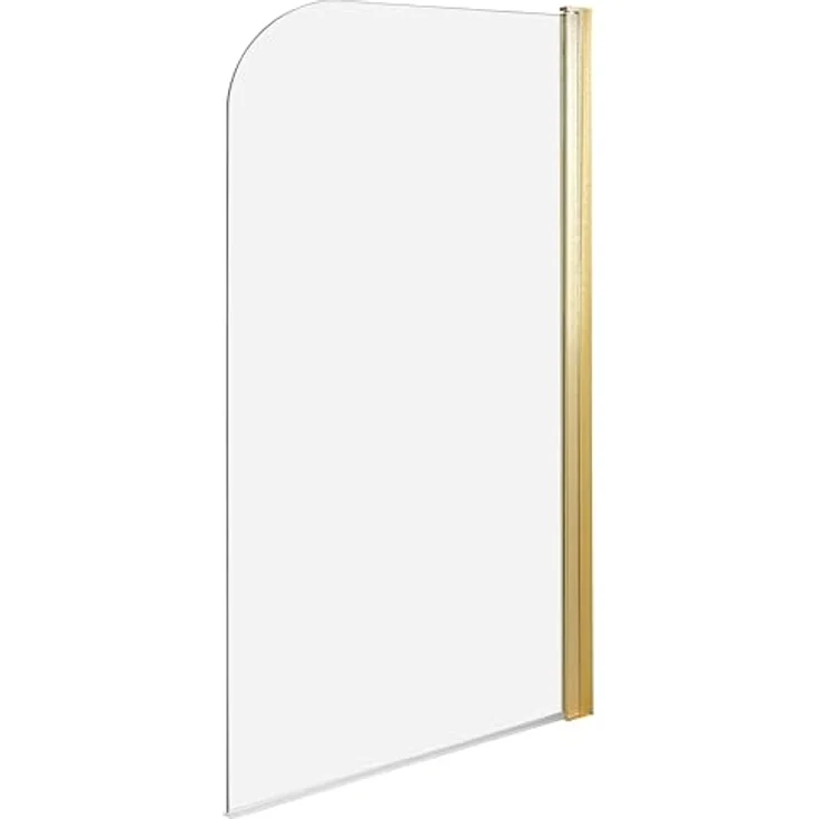 Beliani Badewannenaufsatz Gold, 1-Teilig, Schwenkbar, Sicherheitsglas und Aluminiumprofil, 140 cm hoch, 80 cm breit, Modern für Badezimmer – Bild 1
