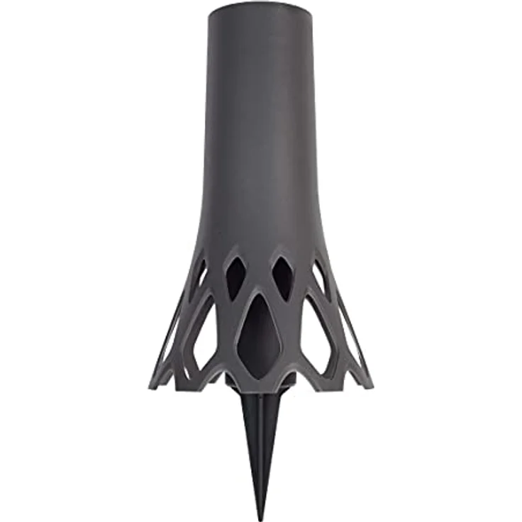 Plastia Grabvase mit Erdspieß Roseta Anthrazit 1 L - Friedhofsvase aus Kunststoff - Steckvase als Grabschmuck - UV-und witterungsbeständige Blumenvase – Bild 1