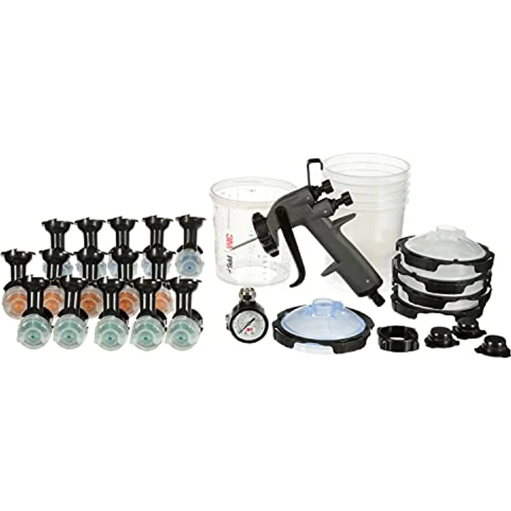 3M Lackier-Starter-Paket - 3M Performance Spray Gun 26778, inkl. PPS 2.0 Lackverarbeitungssystem, 15 austauschbare HVLP-Düsen, Ventil zur Luftstromregelung; zur Autolackierung – Bild 1