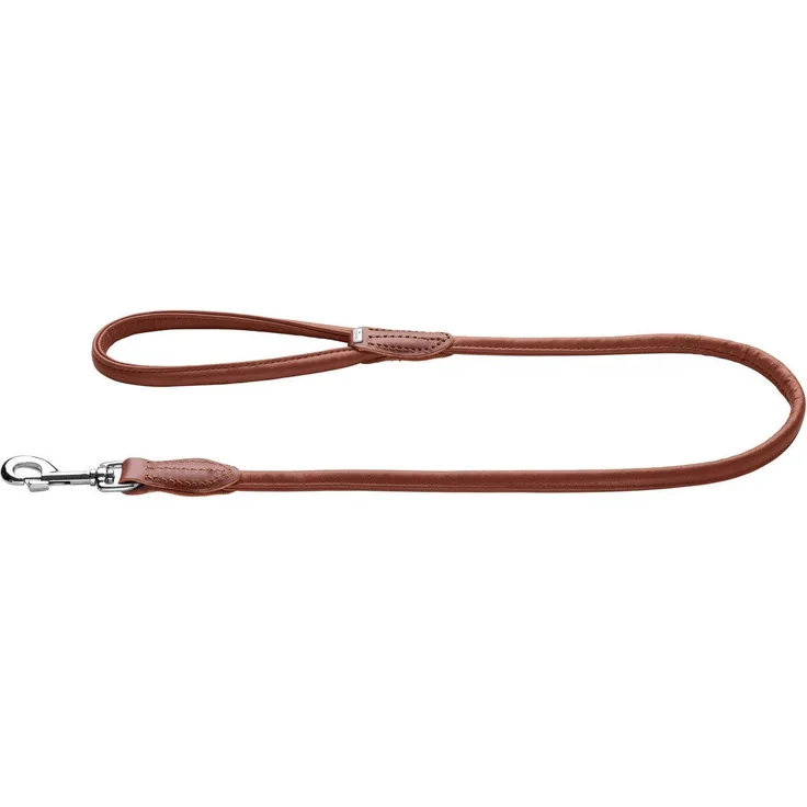 Hunter Tierbedarf Hundeleine Führleine Round & Soft Canadian Up cognac - Premiumleder aus ökologischer Herstellung, reißfeste Nyloneinlage, Made in Germany