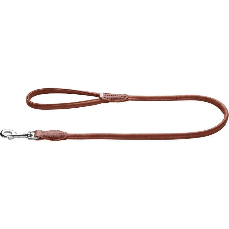 Hunter Tierbedarf Hundeleine Führleine Round & Soft Canadian Up cognac - Premiumleder aus ökologischer Herstellung, reißfeste Nyloneinlage, Made in Germany – Bild 1