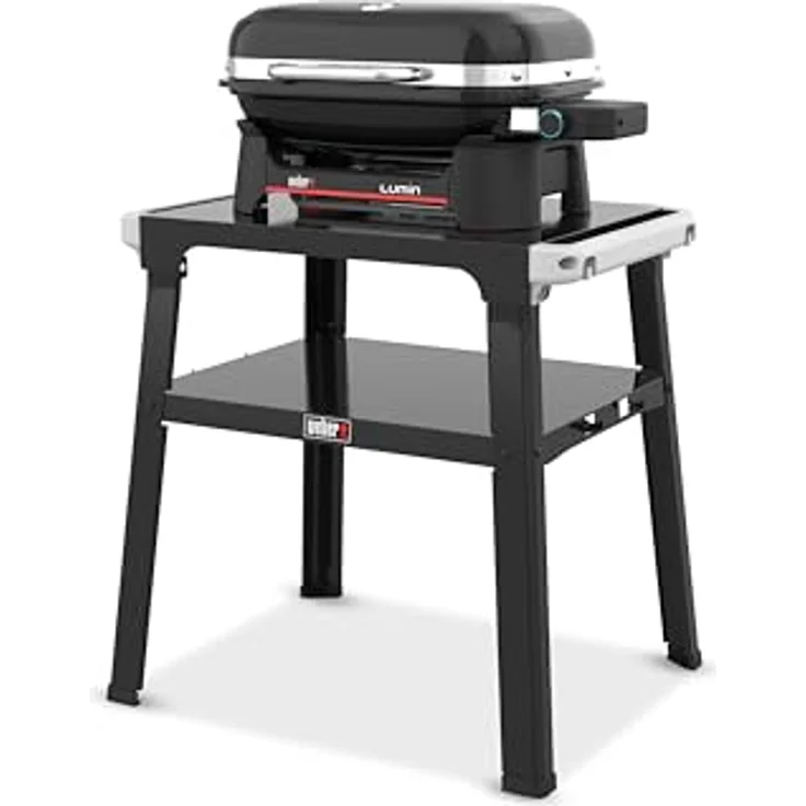 Weber Lumin Compact Elektrogrill mit Standfuß, 315 °C, Gusseisenroste, 43 x 32 cm Grillfläche, Schwarz (1501653) – Bild 4
