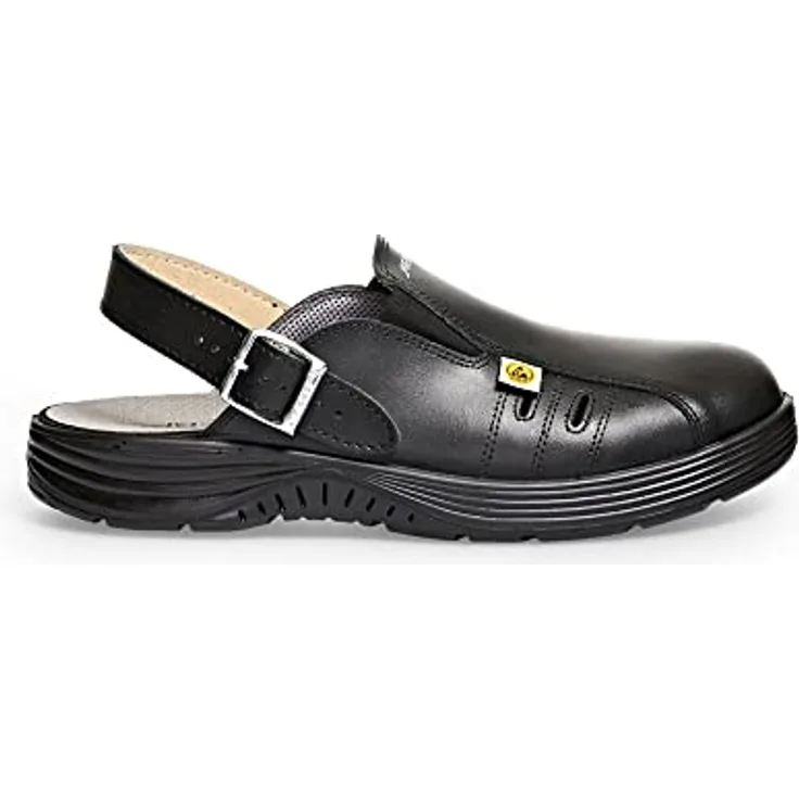 ABEBA 682520 7131042 SB ESD Sicherheitsclog, Rutschhemmende PU-Sohle, Schwarz, 46 Größe