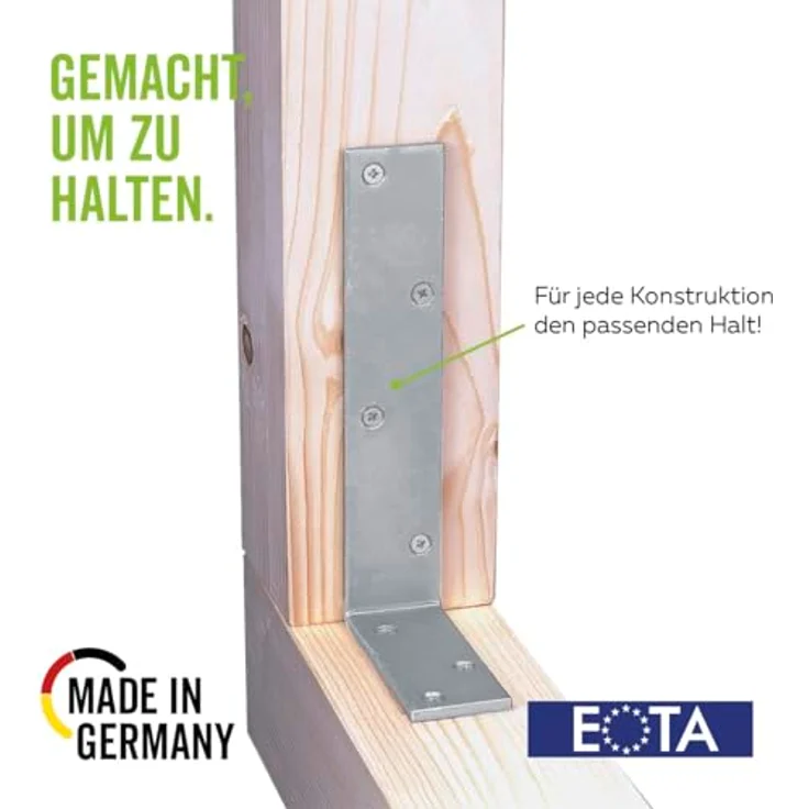 GAH Alberts Balkenwinkel, Gelb verzinkt, 160 x 240 x 50, Winkel für Balken, ungleichs... – Bild 4