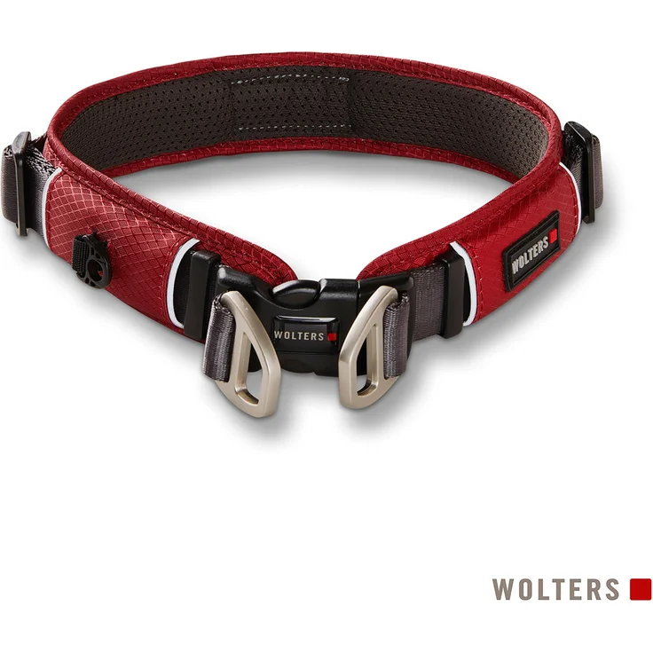 Wolters Active Pro Comfort Halsband Gr.5 59-66 cm x 4 cm, rot/anthrazit, atmungsaktiv mit reflektierenden Nähten und Schnellverschluss – Bild 1