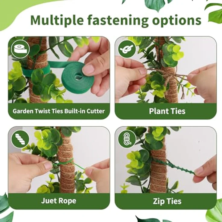 CNMTCCO 2 Stück 60 cm Moosstab für Kletterpflanzen, Rankhilfe aus Kokosfaser mit Zubehör für Indoor Monstera und Philodendron – Bild 4