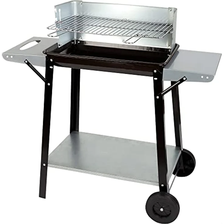 Aktive Kohle- und Holzkohlegrill 90 x 32 85 cm mit Temperaturregelung zwei abnehmbaren Griffen | 4 Höhenverstellbar 2 Räder Tragegriff einfache schnelle Montage, 52973 – Bild 1