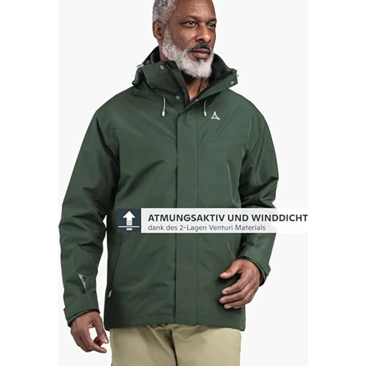 Schöffel Doppeljacke Hiking 3in1 Jacket Style Okere MNS, Wassersäule 10.000 mm, atmungsaktiv, schwarz – Bild 3